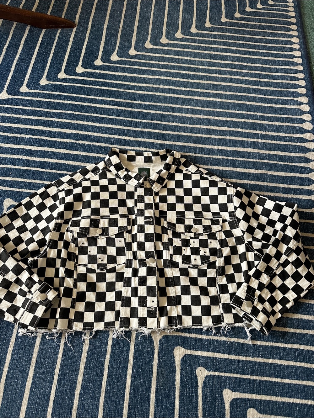 Wild Fable checkered jacket with added gems